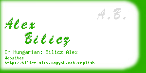 alex bilicz business card